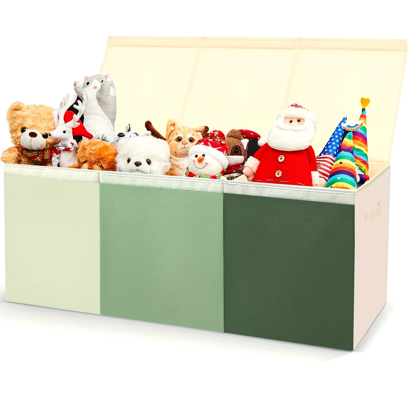 Extra Large Chest with Lid Collapsible Storage Organizer Bins Large Storage Baskets Box for Living Room Nursery Playroom(40.6 X 16.5 X 14.2'', Sage Green)