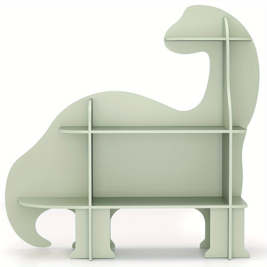 LIFEZEAL Dinosaur Kids Bookshelf, 3-Tier Wood Bookcase for Children, Toy Storage Organizer, Book Shelf for Kids Room, Playroom, Nursery, Kindergarten, Green