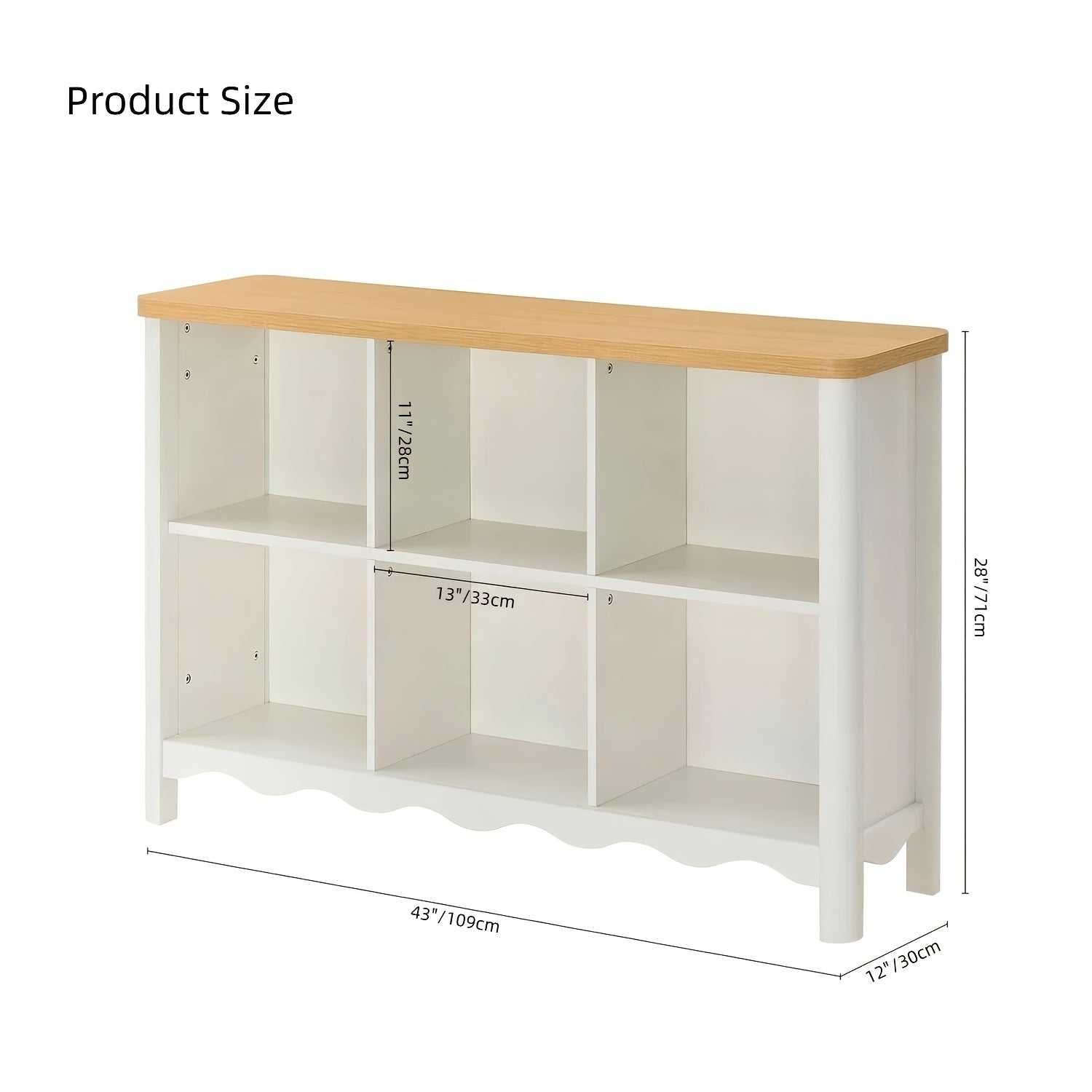 6-Cubby Kids Bookshelf Storage Organizer, Wooden Small Bookcase for Child, Open Shelf Cubby Storage Cabinet for Study Room, Playroom, Kids Bedroom, Multi-Purpose Book Organizer for Books,, Art Supplies