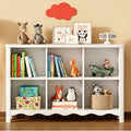6-Cubby Kids Bookshelf with 2-Tier Open Storage - Low-Profile Bookcase Suitable for Rounded Corners, Assembly, Compact Bookshelf for Room,, Playroom, Multi-Purpose Storage Shelf for Books &