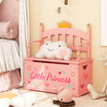 COSTWAY Kids Toy Storage Organizer, 2-in-1 Toy Storage Chest & Bench, w\u002F Safety Hinge & High Backrest, Cute Crown Pattern, Toy Storage Organizer for Kids Room, Playroom, Nursery