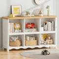 6-Cubby Kids Bookshelf Storage Organizer, Wooden Small Bookcase for Child, Open Shelf Cubby Storage Cabinet for Study Room, Playroom, Kids Bedroom, Multi-Purpose Book Organizer for Books,, Art Supplies