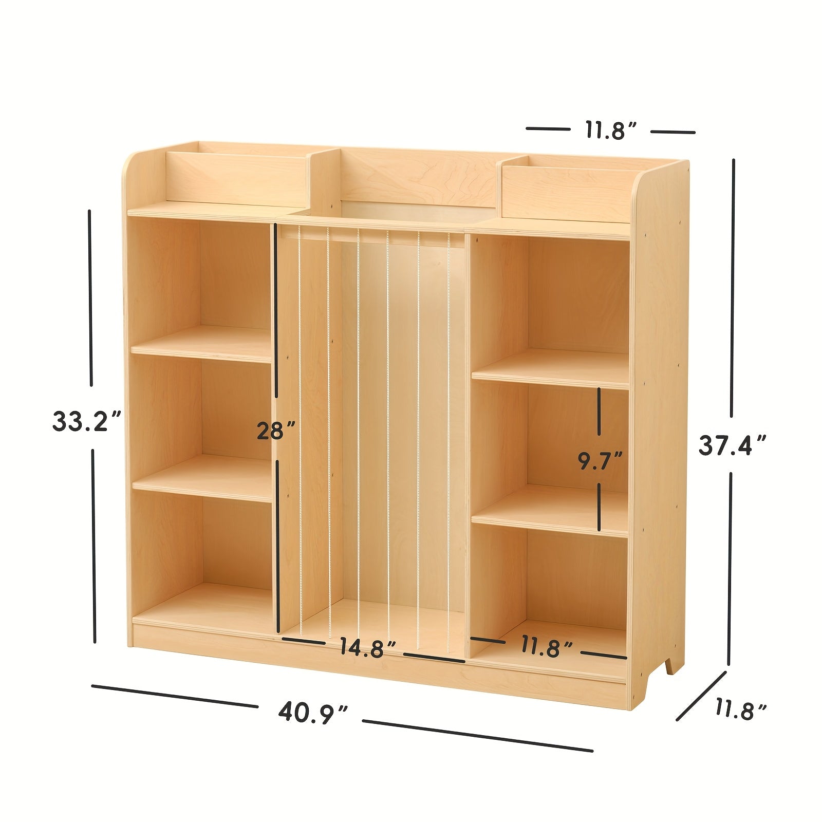 Luxury 2-in-1 Multifunctional Solid Wood Dollhouse Storage Cabinet & Bookshelf Organizer - Wood Bookcase with Spacious Shelves for Toys, Dolls, Books - Easy Assembly Nursery, Playroom Furniture ' Room Organization